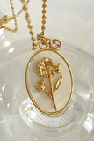 Flower Shell Pendant Copper Necklace 