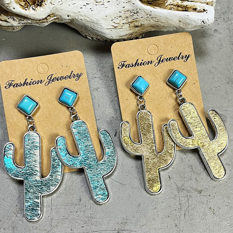 Turquoise Cactus Earrings 