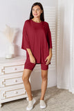 Basic Bae Full Size Soft Rayon Three-Quarter Sleeve Top and Shorts Set 