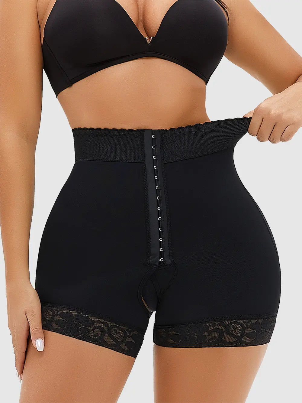 Full Size Lace Detail Hook-and-Eye Shaping Shorts Lingerie & Nightwear