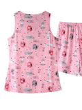 Printed Round Neck Top and Shorts Lounge Set Lingerie & Nightwear