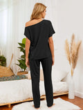 Boat Neck Top and Pants Lounge Set Lingerie & Nightwear