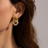18K Gold-Plated Stainless Steel Square Earrings 