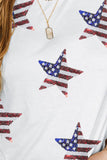 Plus Size Sequin Star Round Neck Short Sleeve T-Shirt 