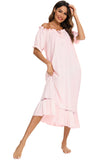 Lace Detail Short Sleeve Lounge Dress 