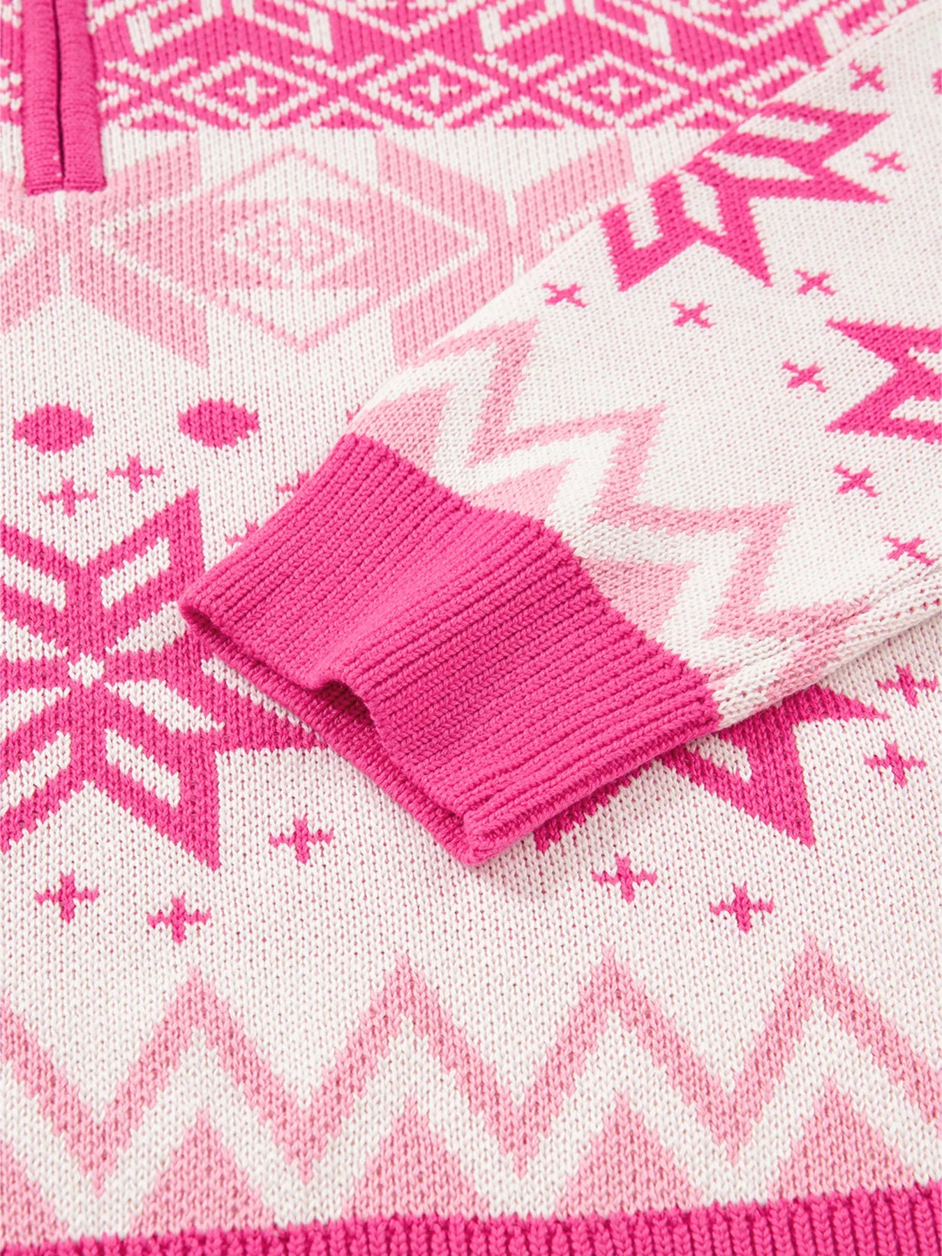 Christmas Snowflake Quarter Zip Collard Sweater 