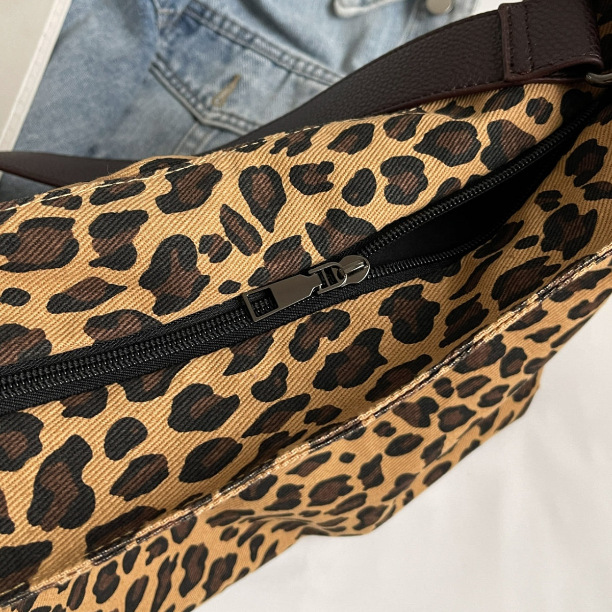 Leopard Adjustable Strap Tote Bag 