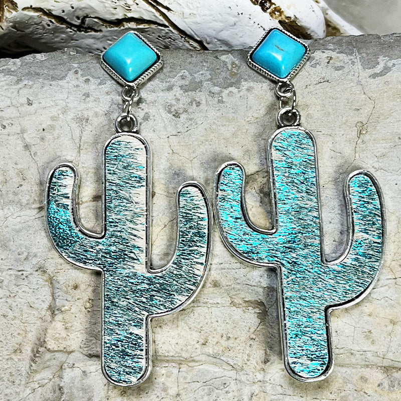 Turquoise Cactus Earrings 