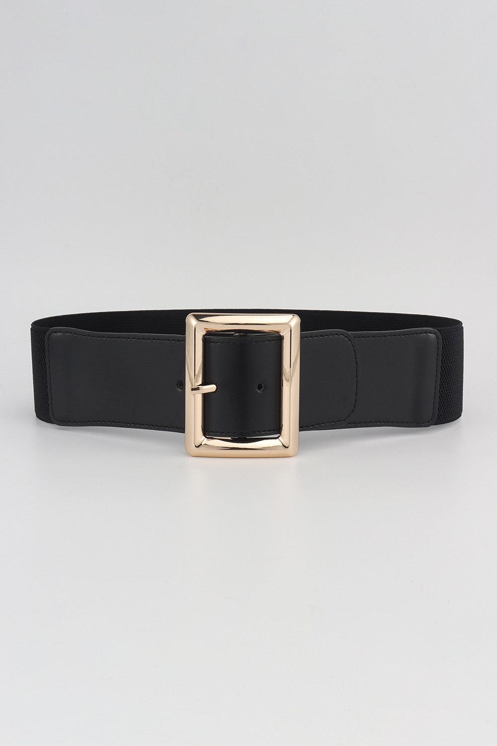 Rectangle Buckle Elastic Wide Belt 