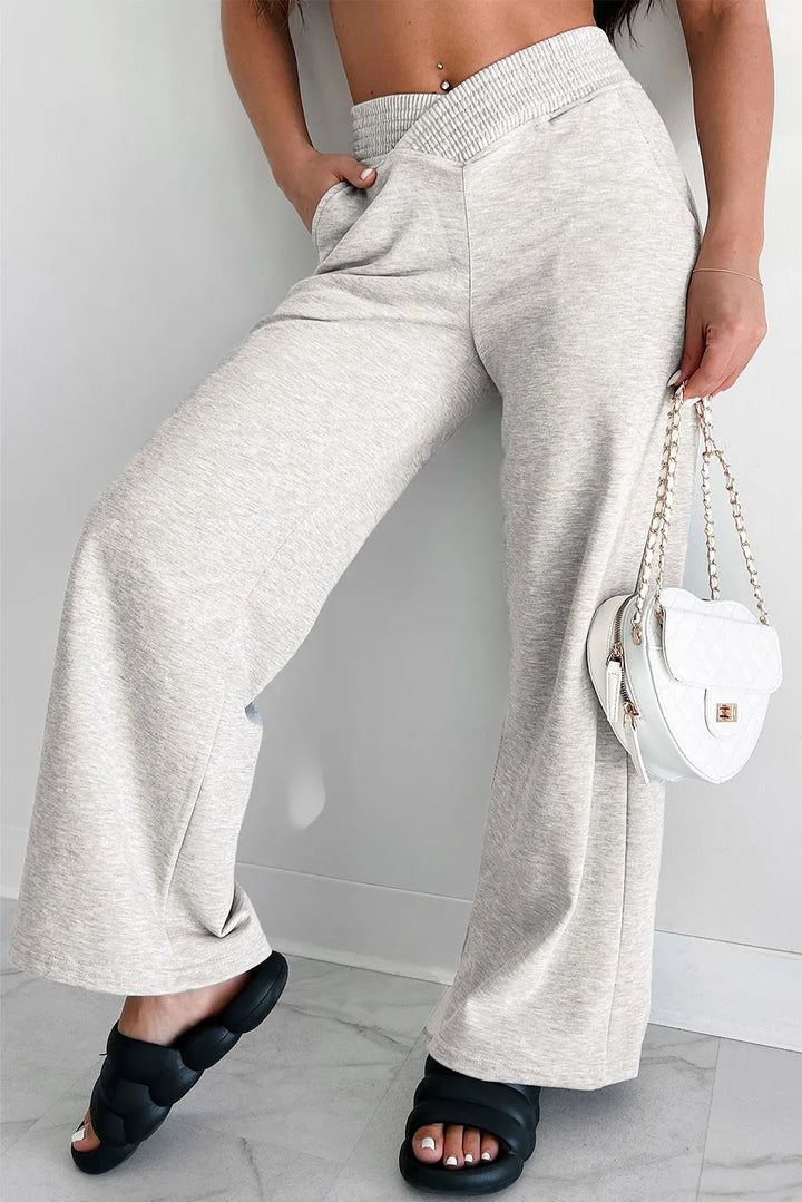 Elastic Waist Active Pants with Pockets 