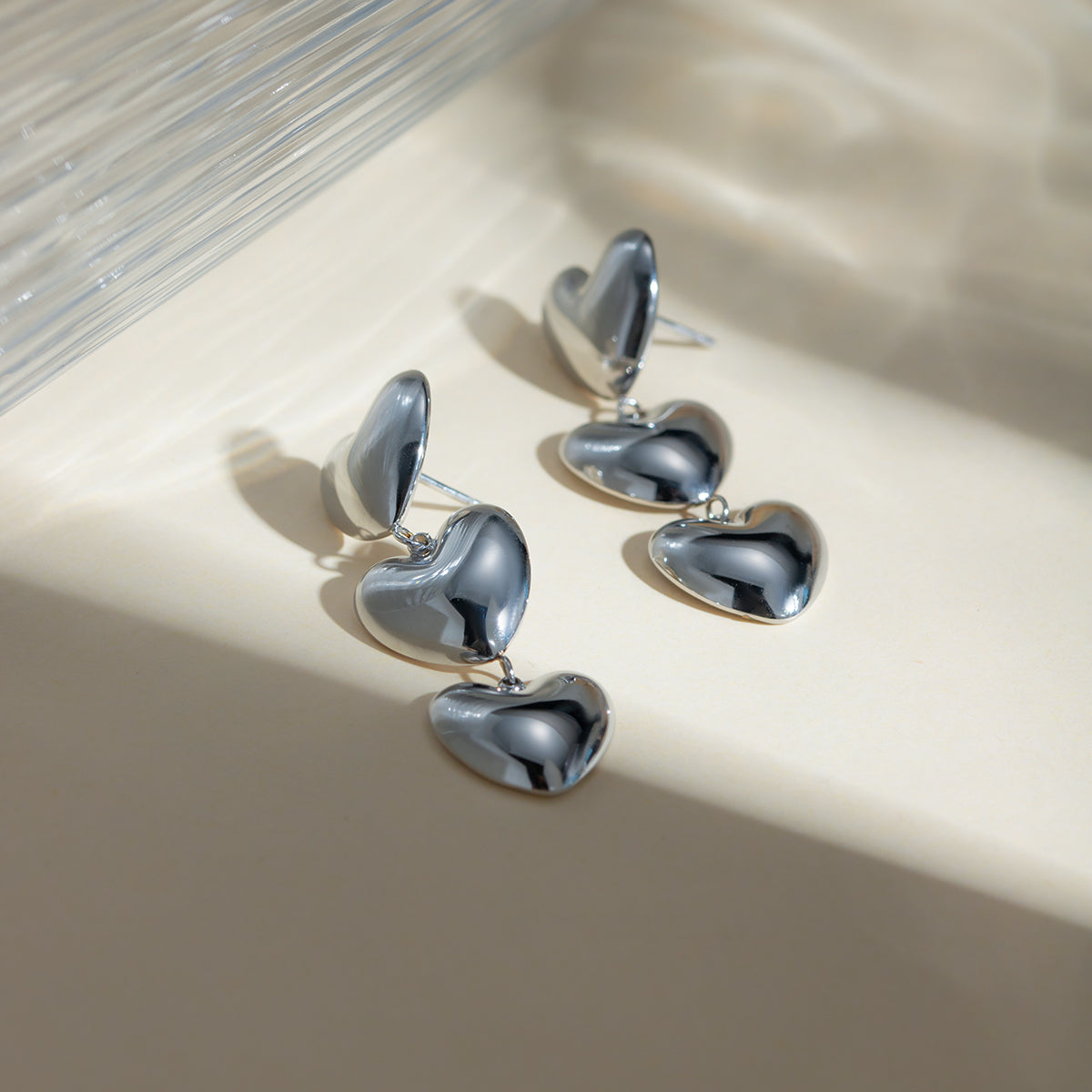 Stainless Steel Heart Earrings 