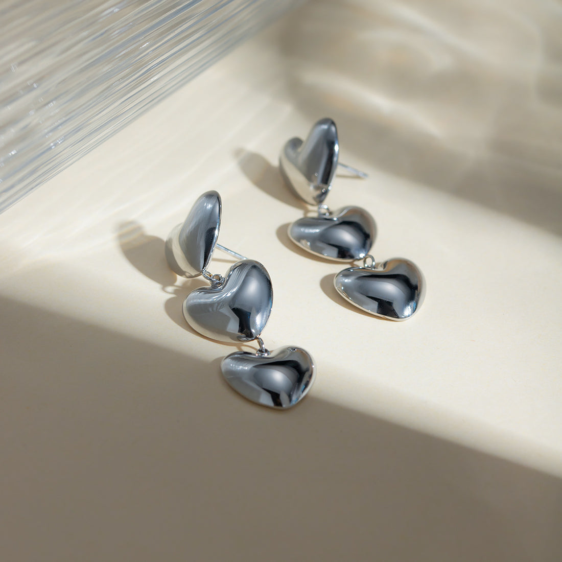 Stainless Steel Heart Earrings 