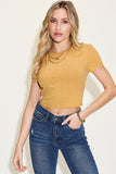Basic Bae Full Size Ribbed Round Neck Short Sleeve T-Shirt 