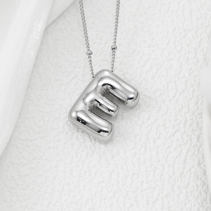 Copper Bubble Letter Pendant Necklace 