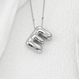 Copper Bubble Letter Pendant Necklace 