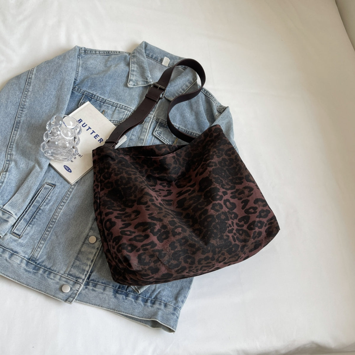 Leopard Adjustable Strap Tote Bag 