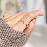 18K Gold-Plated 925 Sterling Silver Zircon Ring 