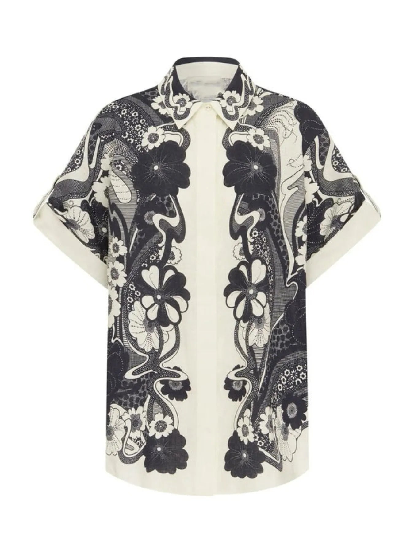 Printed Button Up Shirt and Pants Set Two Piece Dresses