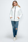 How Dare U Pocketed Zip Up Puffer Jacket with Removable Hood 