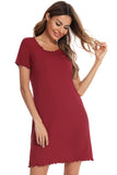 Round Neck Short Sleeve Lounge Dress 