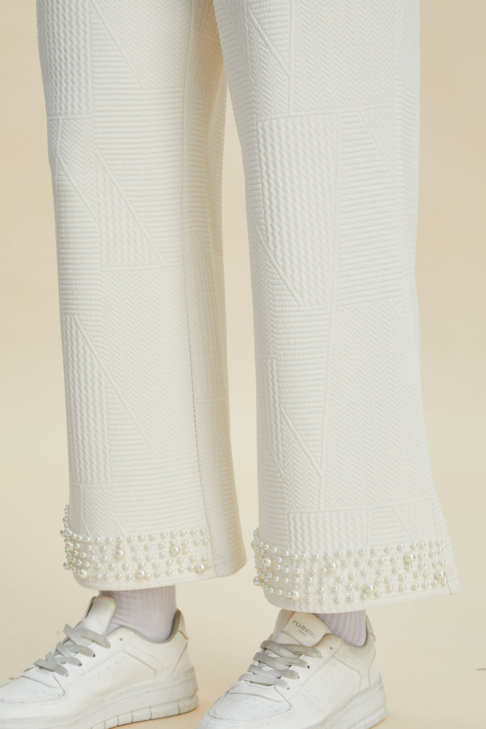 Double Take Full Size Pearl Detail Round Neck Top and Pants Set 