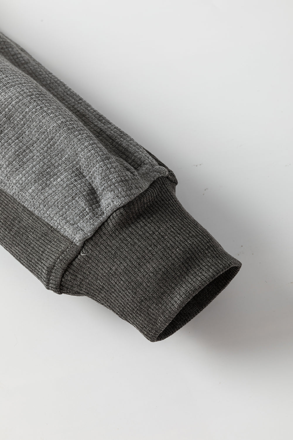 Waffle-Knit Pocketed Zip Up Hooded Jacket 