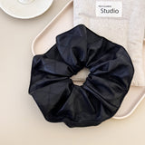 3-Piece PU Leather Elastic Hair Scrunchy 
