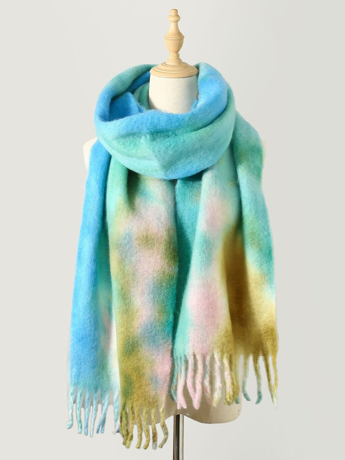 Fringe Tie-Dye Polyester Scarf 