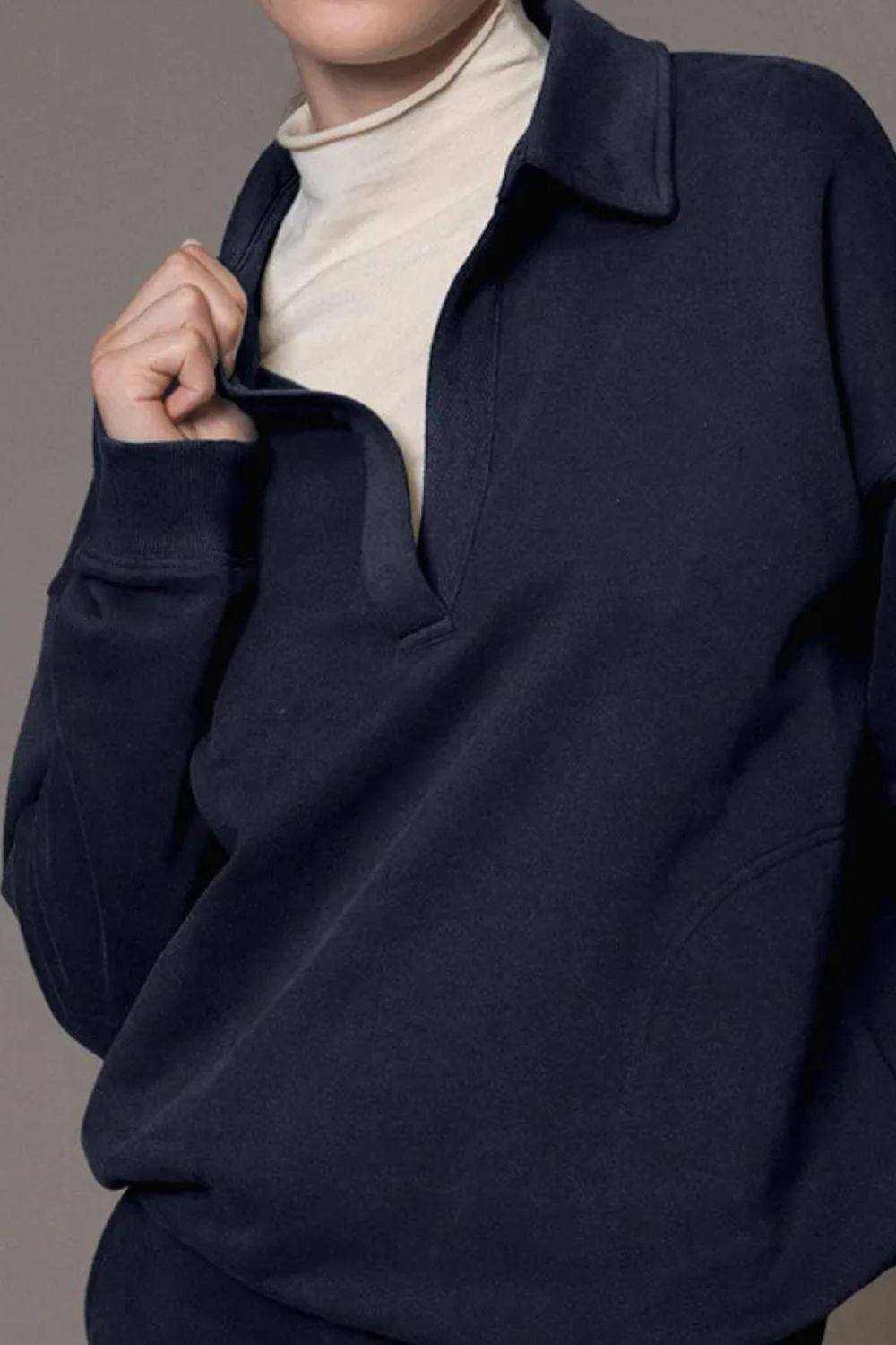 Johnny Collar Long Sleeve Top and Joggers Active Set 