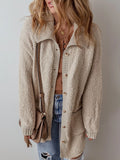 Button-Up Cardigan with Pockets 