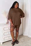 Basic Bae Full Size Soft Rayon Three-Quarter Sleeve Top and Shorts Set 