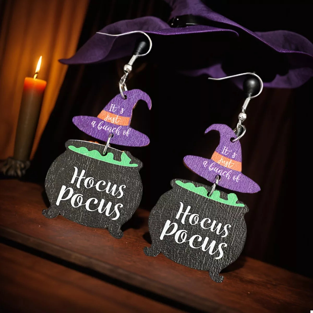 Halloween Hocus Pocus Witch Hat Earrings 