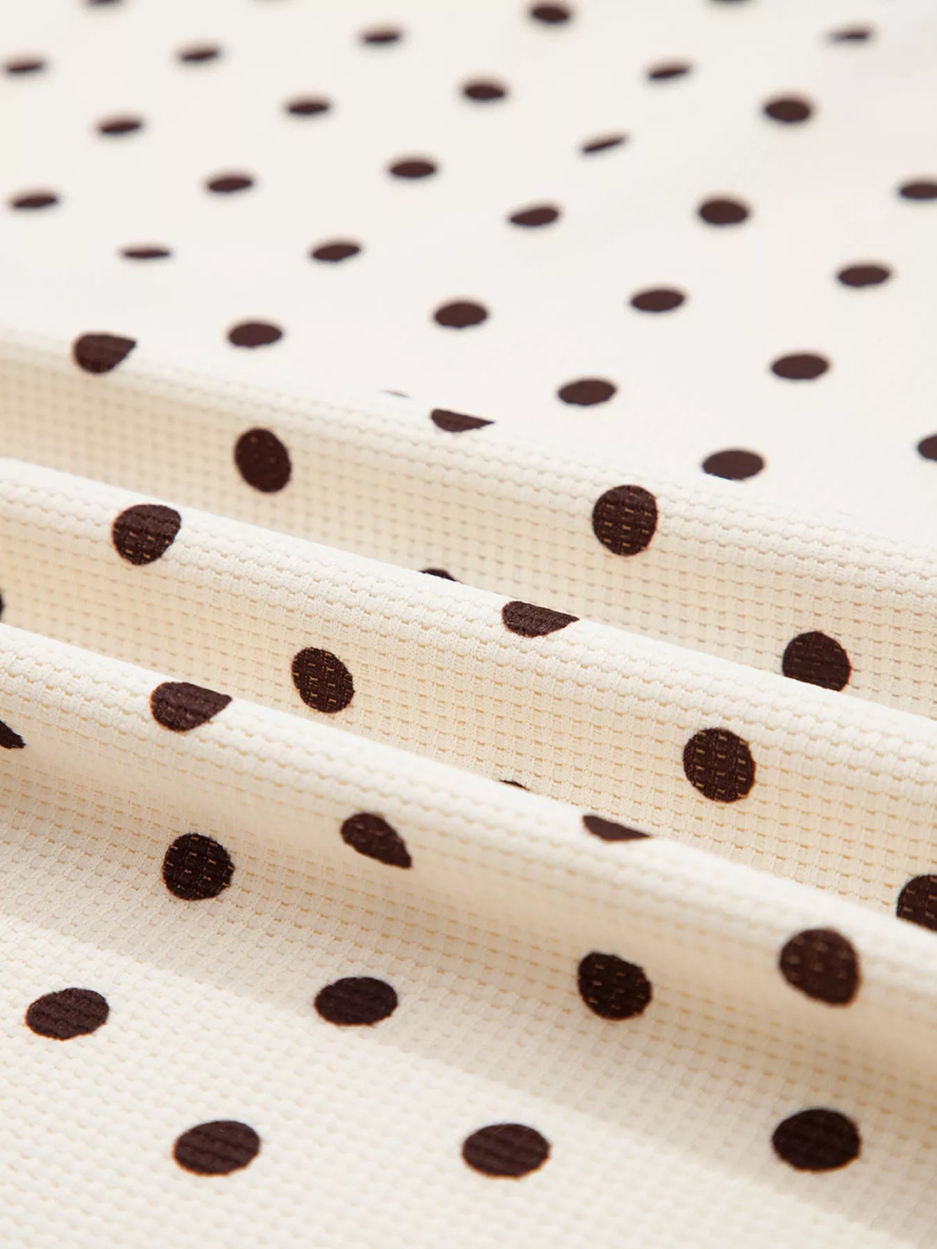 Polka Dot Notched Long Sleeve Top and Drawstring Joggers Lounge Set 