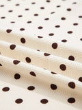 Polka Dot Notched Long Sleeve Top and Drawstring Joggers Lounge Set 