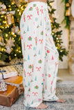 Printed Collared Neck Long Sleeve Top and Pants Lounge Set Lingerie & Nightwear