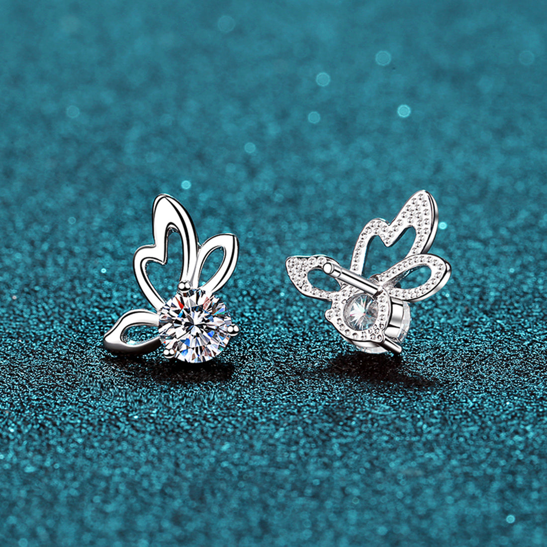 1 Carat Moissanite Butterfly Shape Earrings 