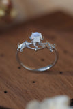 Moonstone Bat 925 Sterling Silver Ring 