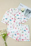 Printed Short Sleeve Top and Shorts Lounge Set Lingerie & Nightwear