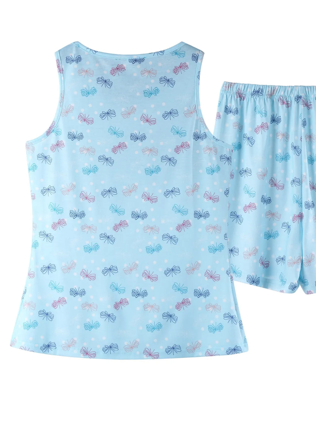 Printed Round Neck Top and Shorts Lounge Set Lingerie & Nightwear