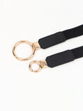 Double Ring Buckle Elastic PU Belt 