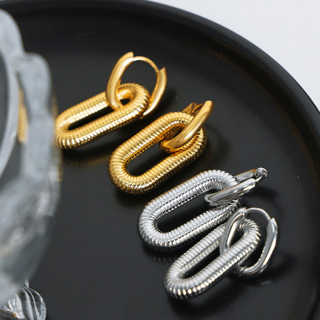 Titanium steel Dangle Earrings 