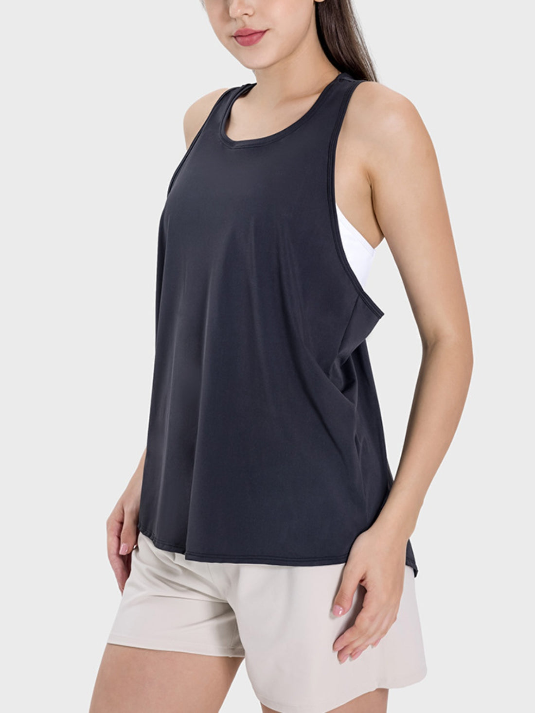Millennia Round Neck Wide Strap Active Tank 