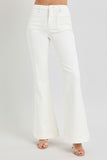 RISEN Full Size High Rise Front Patch Pocket Flare Jeans 