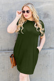 Basic Bae Full Size Round Neck Short Sleeve Dress with Pockets 