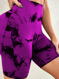 Tie-Dye High Waist Active Shorts 