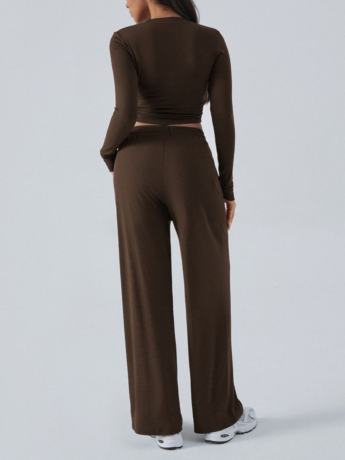 Devine Round Neck Long Sleeve Top and Pants Set 
