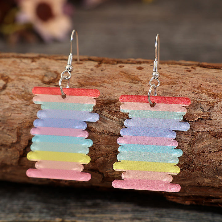 Acrylic Rainbow Dangle Earrings 