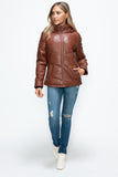How Dare U Pocketed Zip Up Puffer Jacket with Removable Hood 