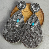 Turquoise Cactus Dangle Earrings 