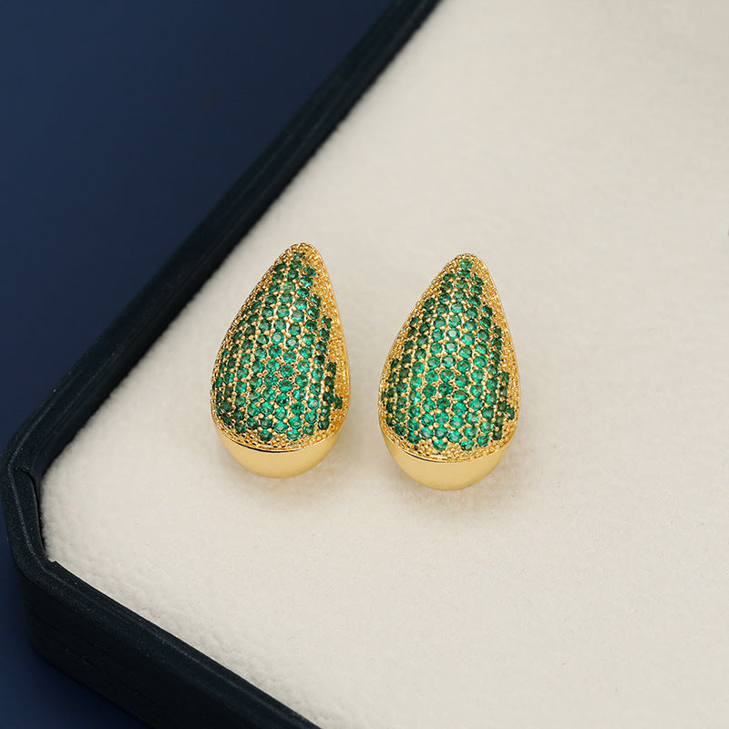 18K Gold-Plated Zircon Teardrop Earring 